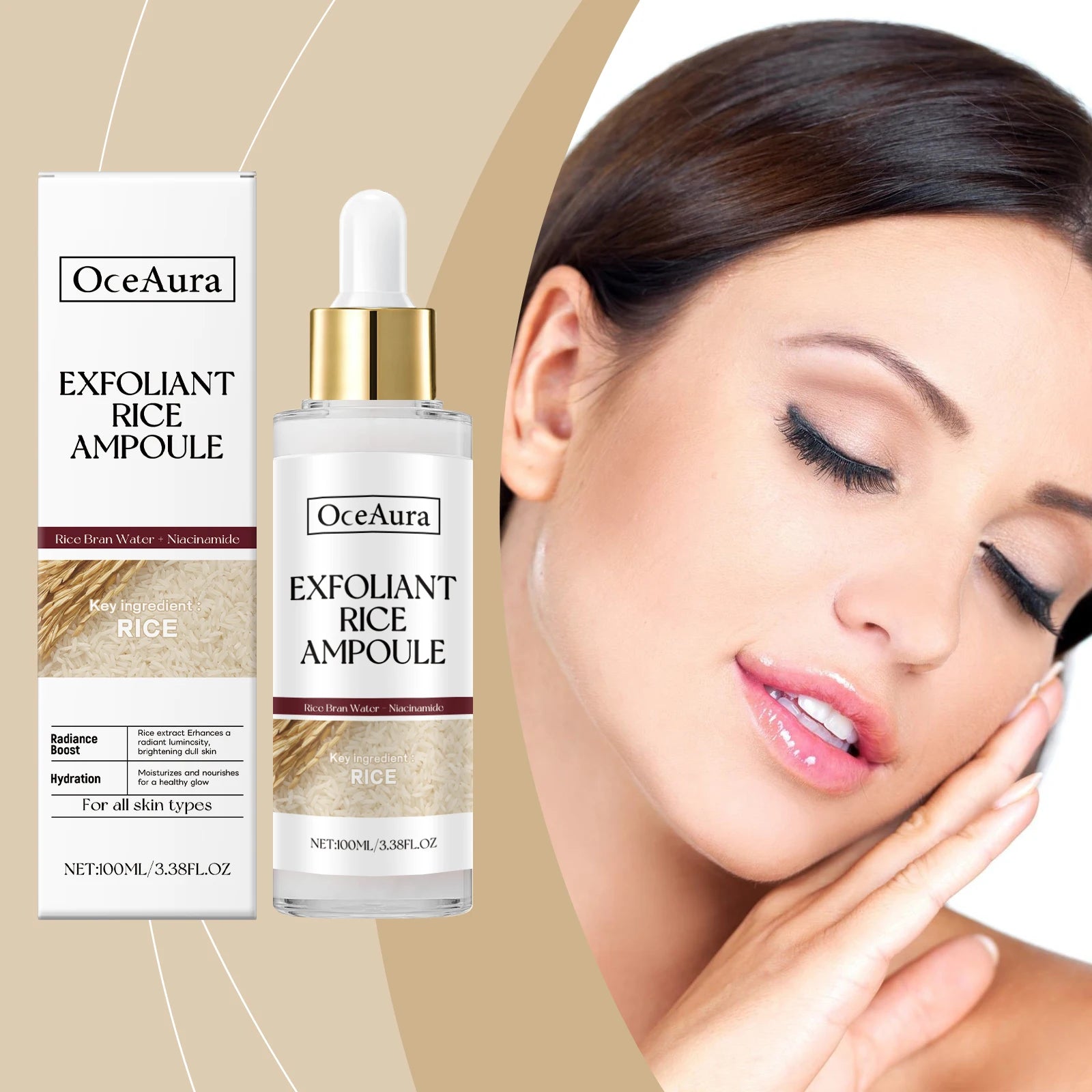 Rice Exfoliating Essence Dead Skin Removal Oil Control Brightening Moisturizing Nourishing Improve Roughness Nicotinamide Serum Zpaxo