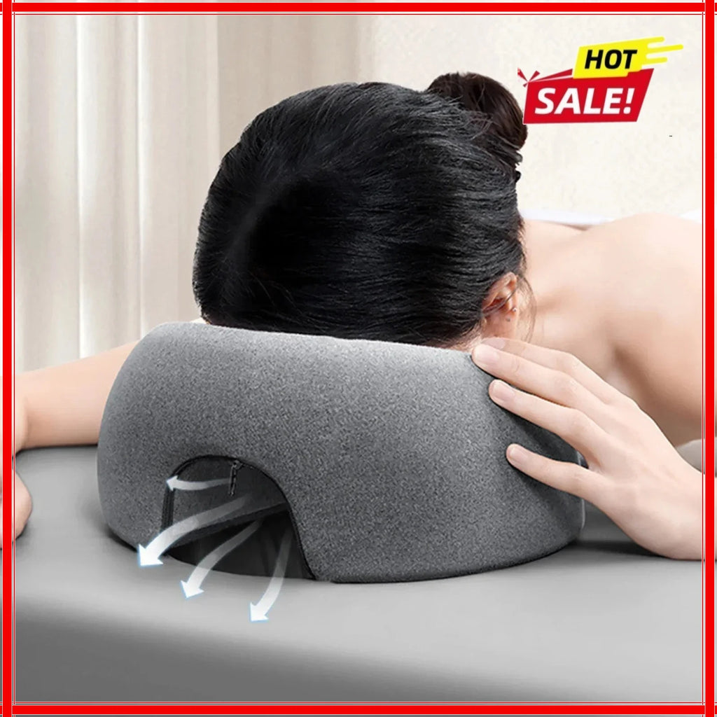 Face Down Pillow Desk Nap Pillow Prone Resting Comfort Memory Foam Ergonomics Home Massage Headrest for Beauty Salon Zpaxo