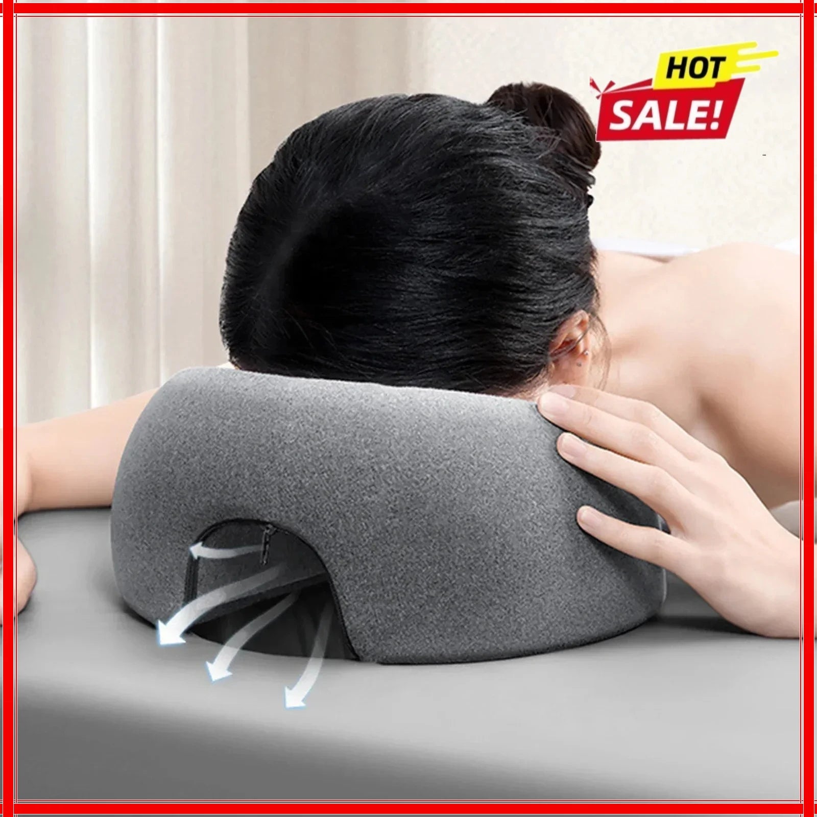 Face Down Pillow Desk Nap Pillow Prone Resting Comfort Memory Foam Ergonomics Home Massage Headrest for Beauty Salon Zpaxo