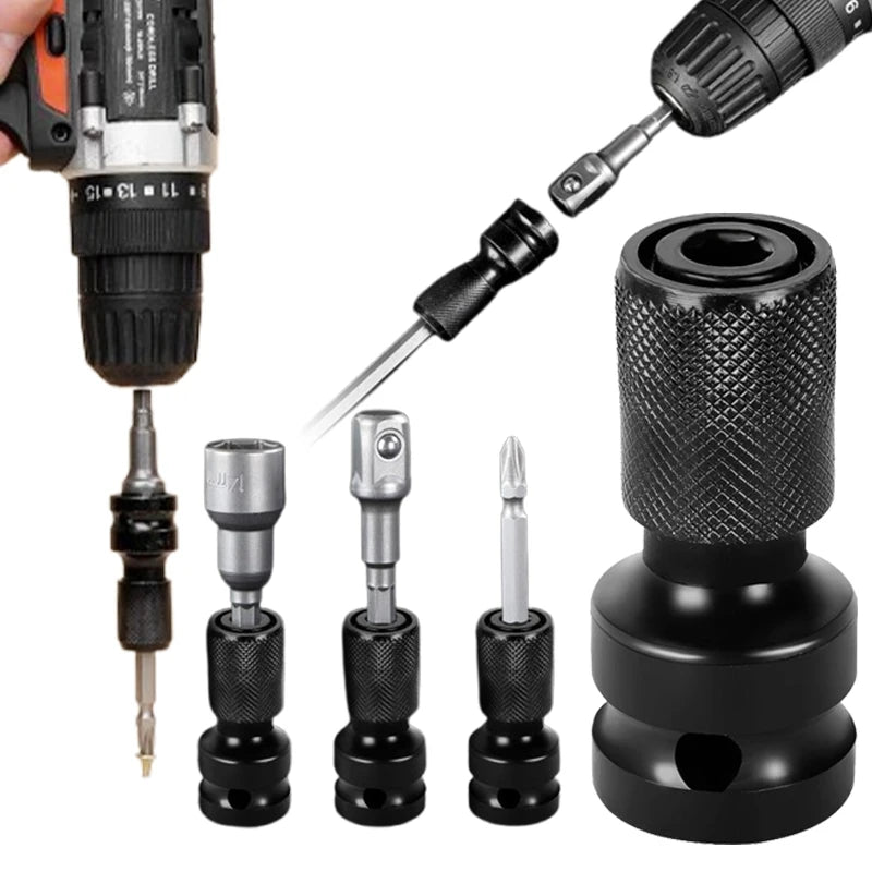 1/2" to 1/4" Hex Impact Wrench Drill Adapter | Socket Bit Holder