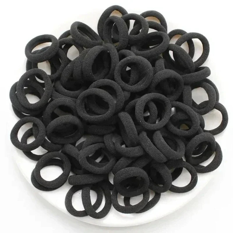 200-Pack Colorful Nylon Elastic Hair Bands & Ponytail Ties