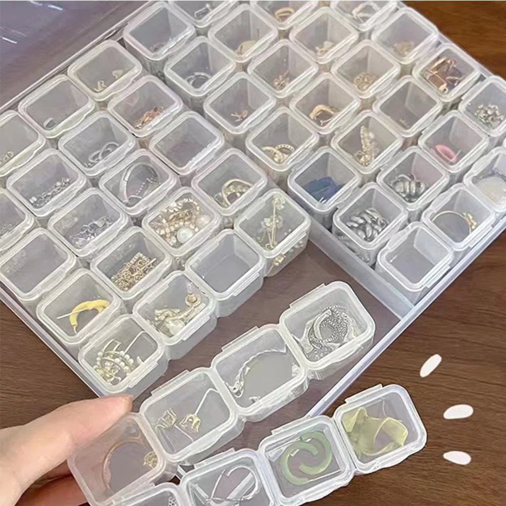 28/56 Girds Plastic Storage Box Jewelry Beads Diamond Painting Nail Art Storage Container Case Zpaxo