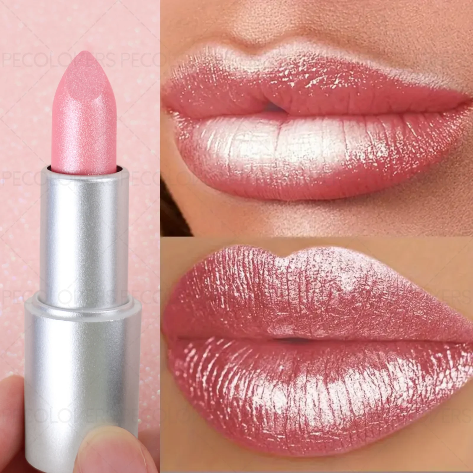 1PC Non-stick Cup, Waterproof, Long-lasting, Rich Colors, Fine Glitter, Pearlescent Lipstick, Ideal Christmas/Halloween Gift Zpaxo