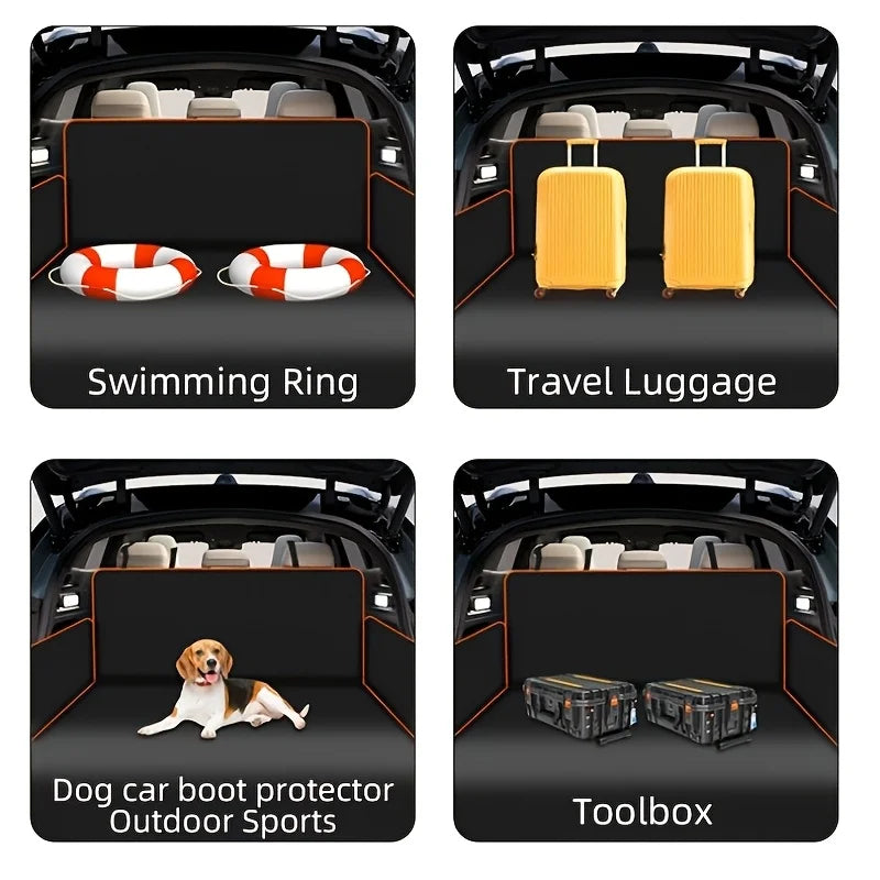 Durable Black Car Cargo Liner Pet Seat Cover Expandable Travel