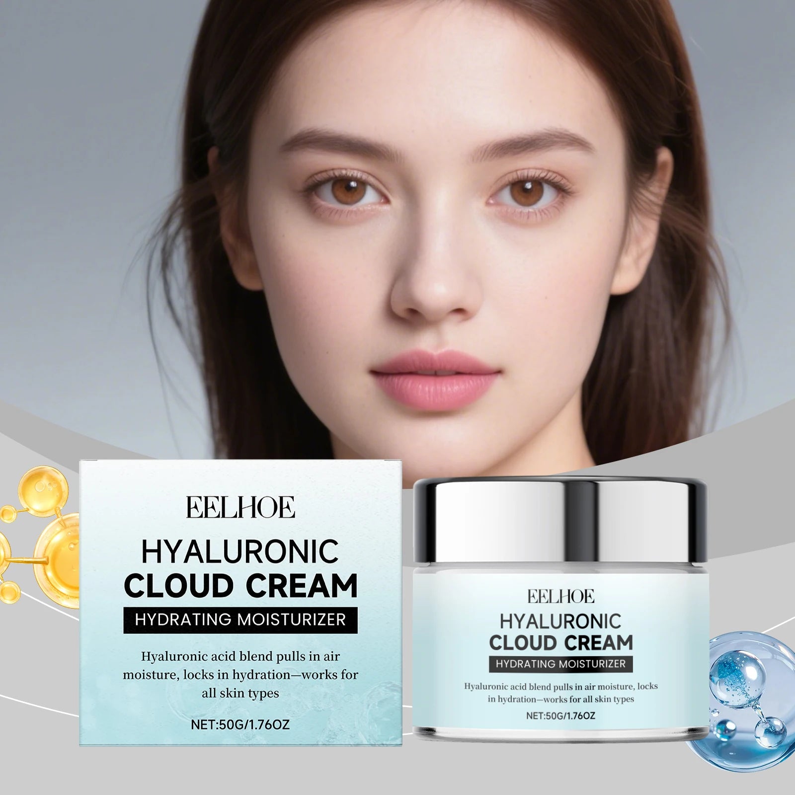 Hyaluronic Acid Facial Moisturizing Cream - Gently Nourishes and Hydrates, Leaves Skin Soft and Radiant, Ideal for Daily Care Zpaxo