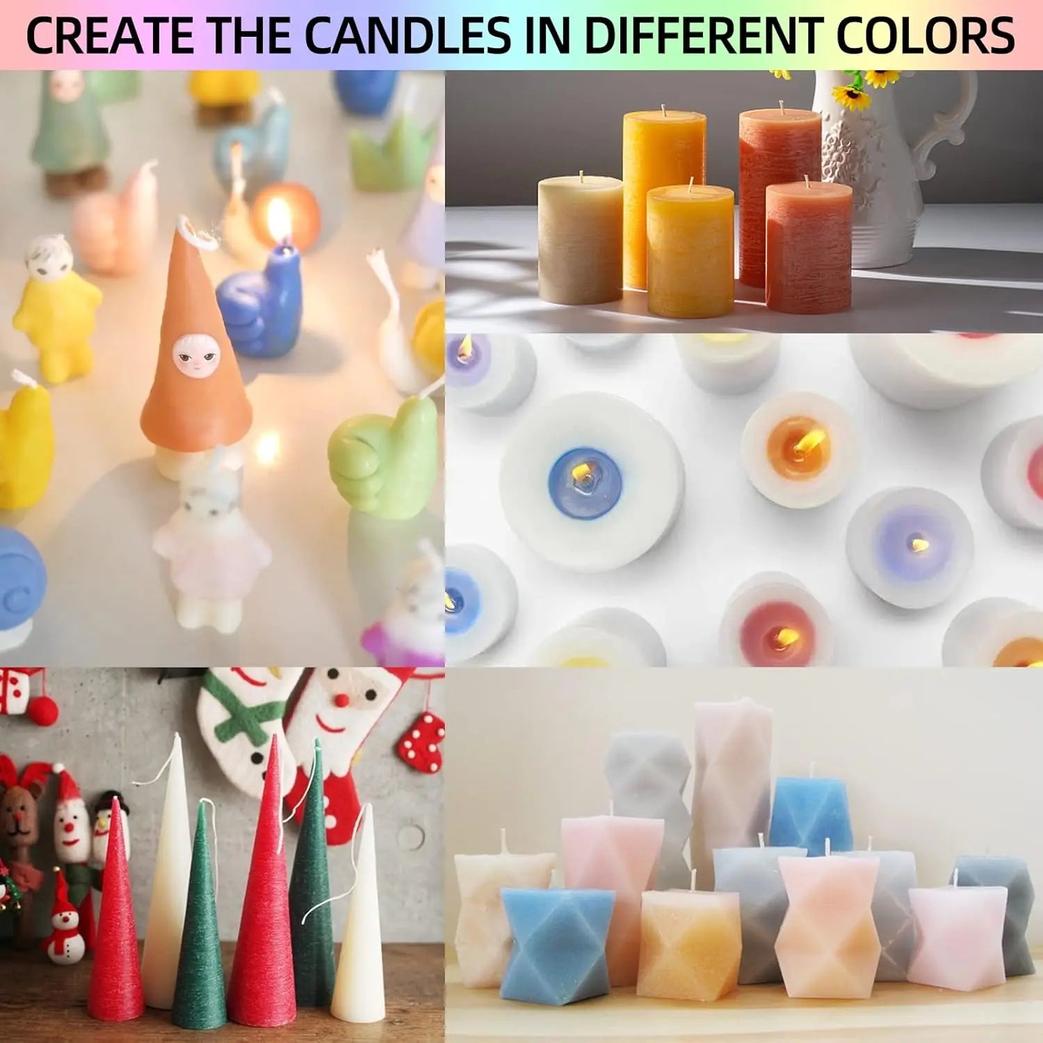 Candle Dye Wax Color Chips – 16 Colors x 5g | Soy & Paraffin Candle Making Dye Zpaxo