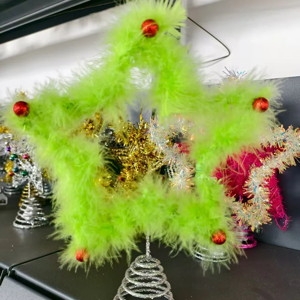 Green Star Christmas Tree Topper – Plush & Iron Ornament Christmas Tree Topper Zpaxo