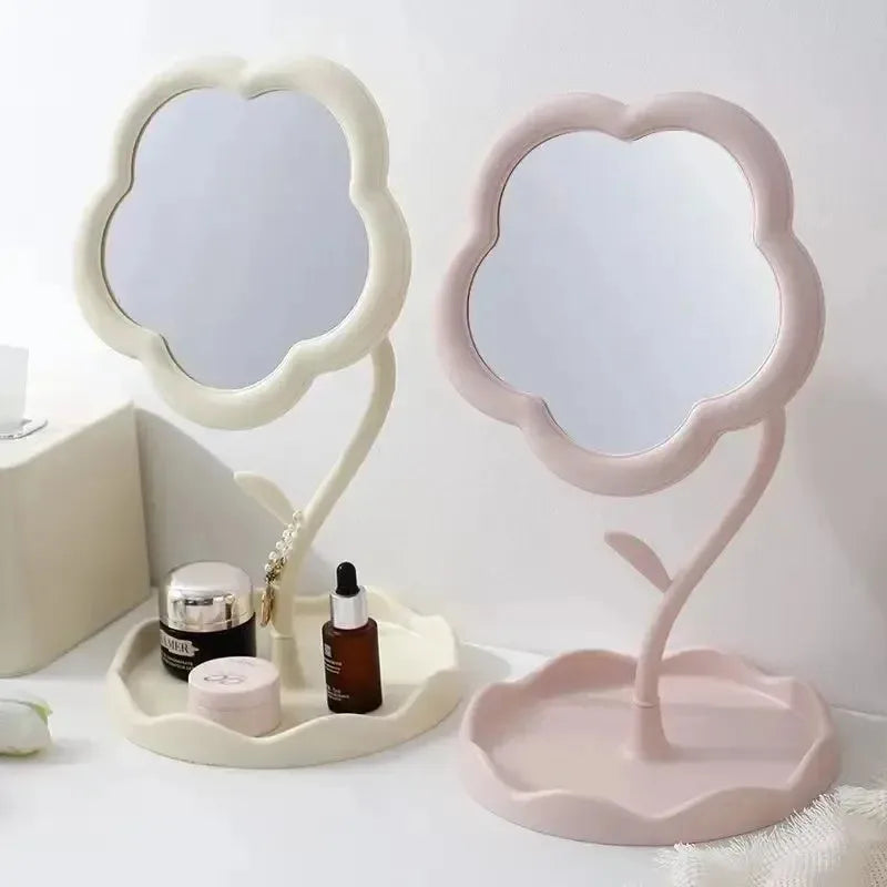 Cloud-shaped Desktop Makeup Mirror Storage Tray Adjustable Angle