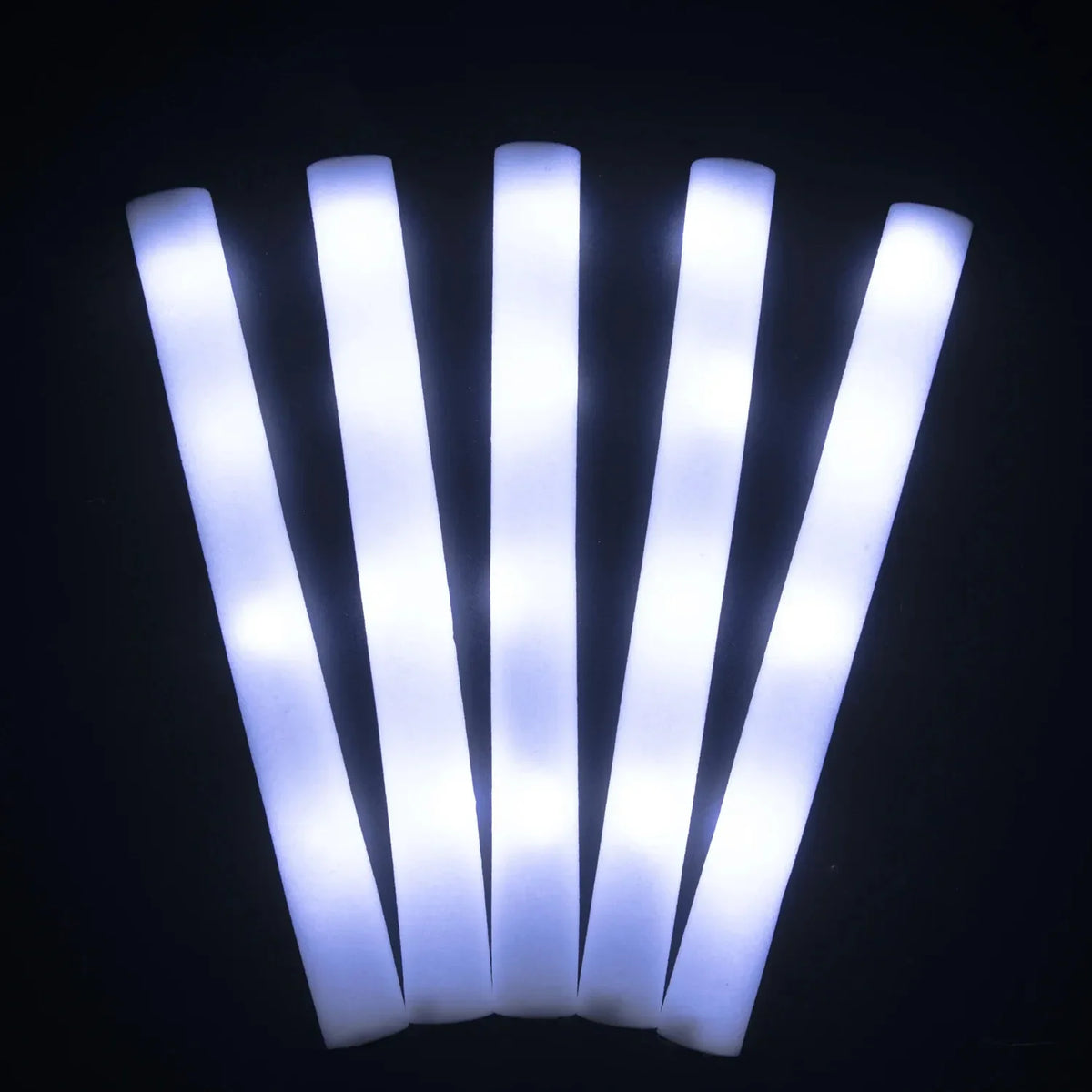 10 White LED Foam Sticks Light Up Batons Glow 3 Modes Flashing Dark Zpaxo White 10pcs