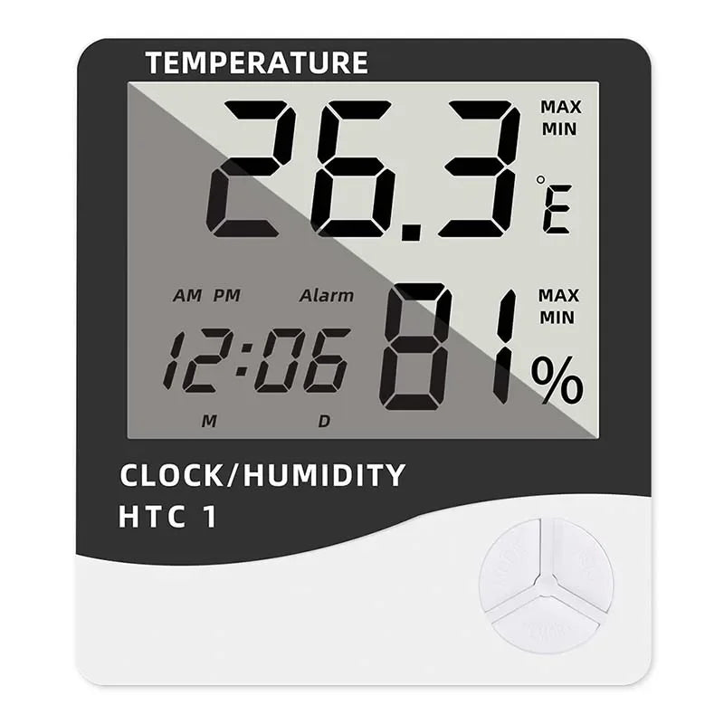 Indoor LCD Digital Thermometer Hygrometer - Electronic Temperature & Humidity Meter Sensor Gauge Weather Station for Home Zpaxo HTC-1