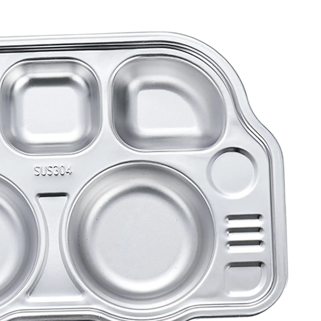 Kids Stainless Steel Divided Meal Tray | Unbreakable Compartment Plate Kids Divided Plate Zpaxo