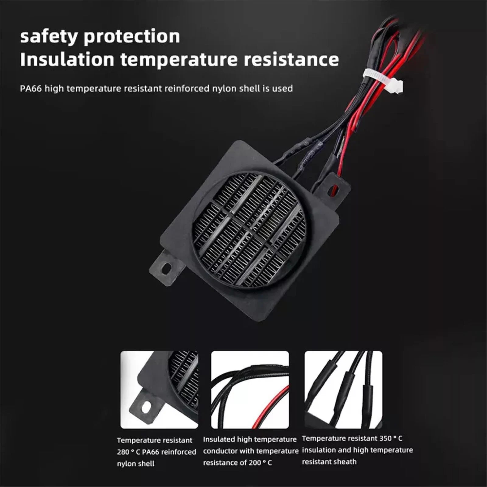 12V 100W PTC Heater Ceramic Constant Temperature Fan Electric