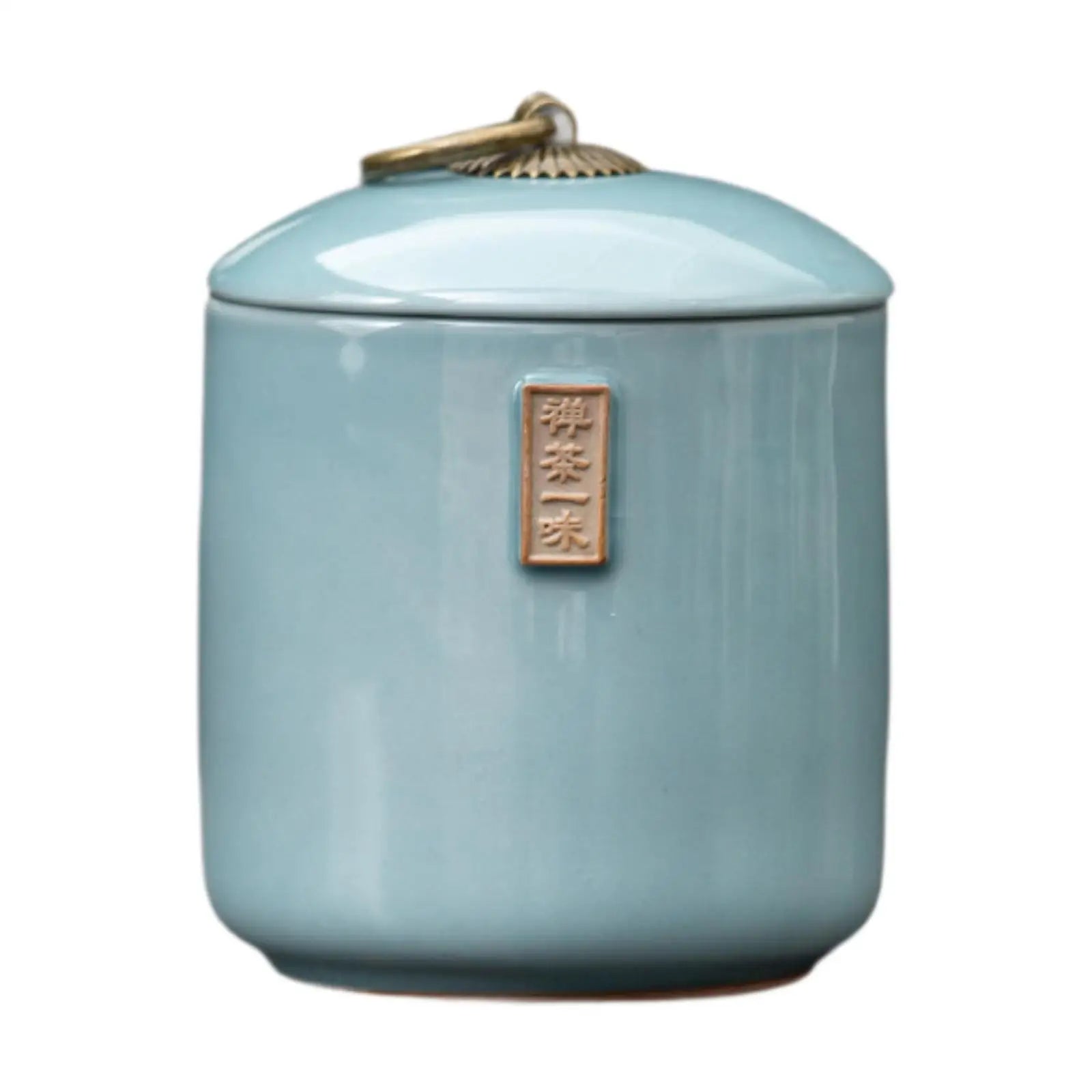 Ceramic Airtight Tea Canister – Dry Food & Coffee Storage Jar Ceramic Storage Canister Zpaxo Blue