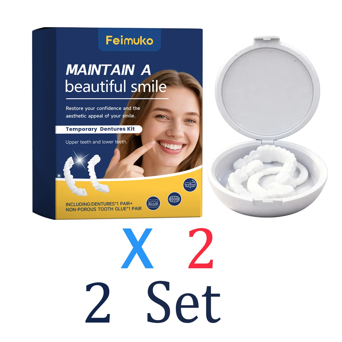 Snap On Dentures Smile Veneers Instant Smile Temporary Teeth Missing Teeth Cover Adjustable Perfect Smile Fake Teeth Resin Zpaxo 2 Set