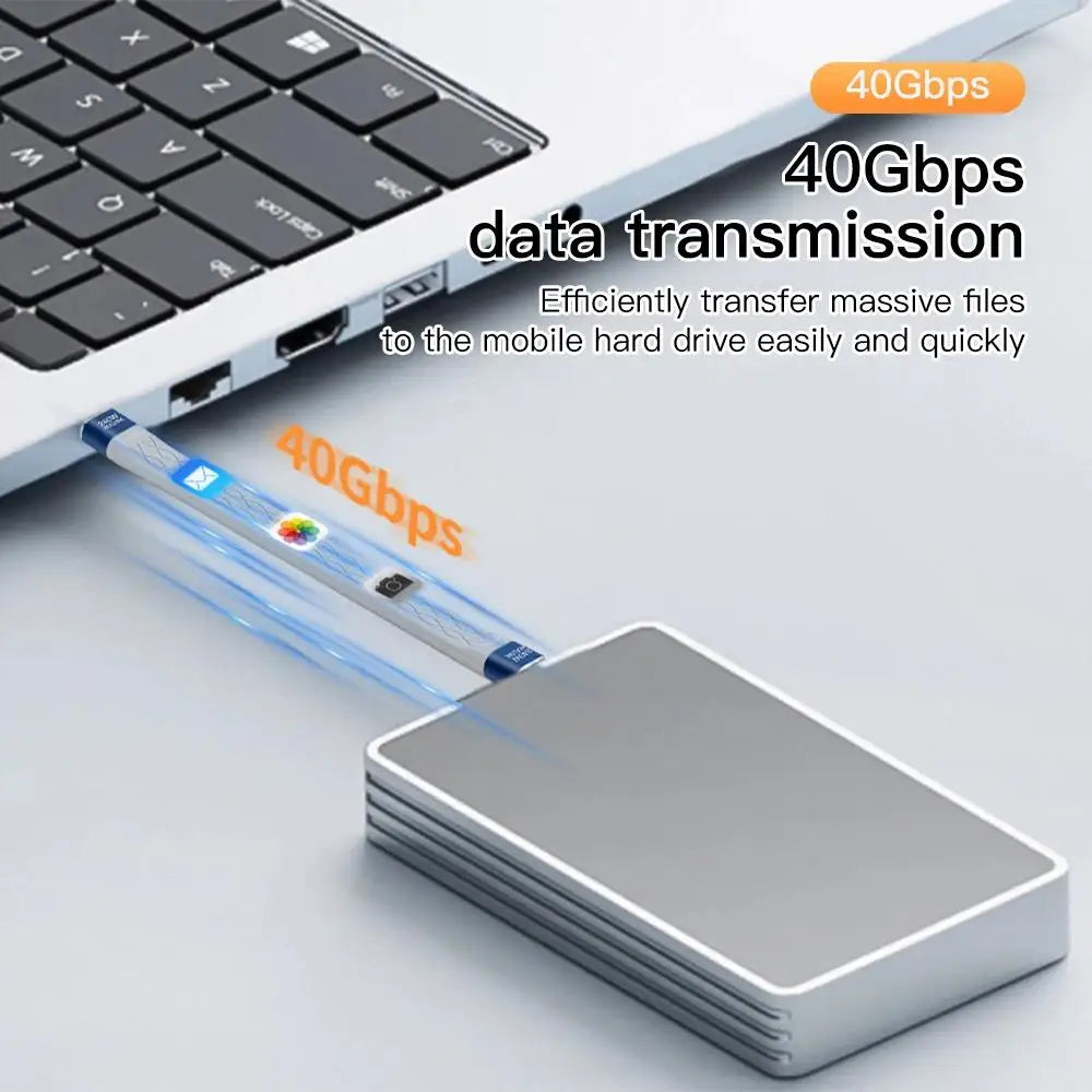 USB4 0 40Gbps Data Cable PD 240W Fast Charging USB C Short Powerbank Zpaxo