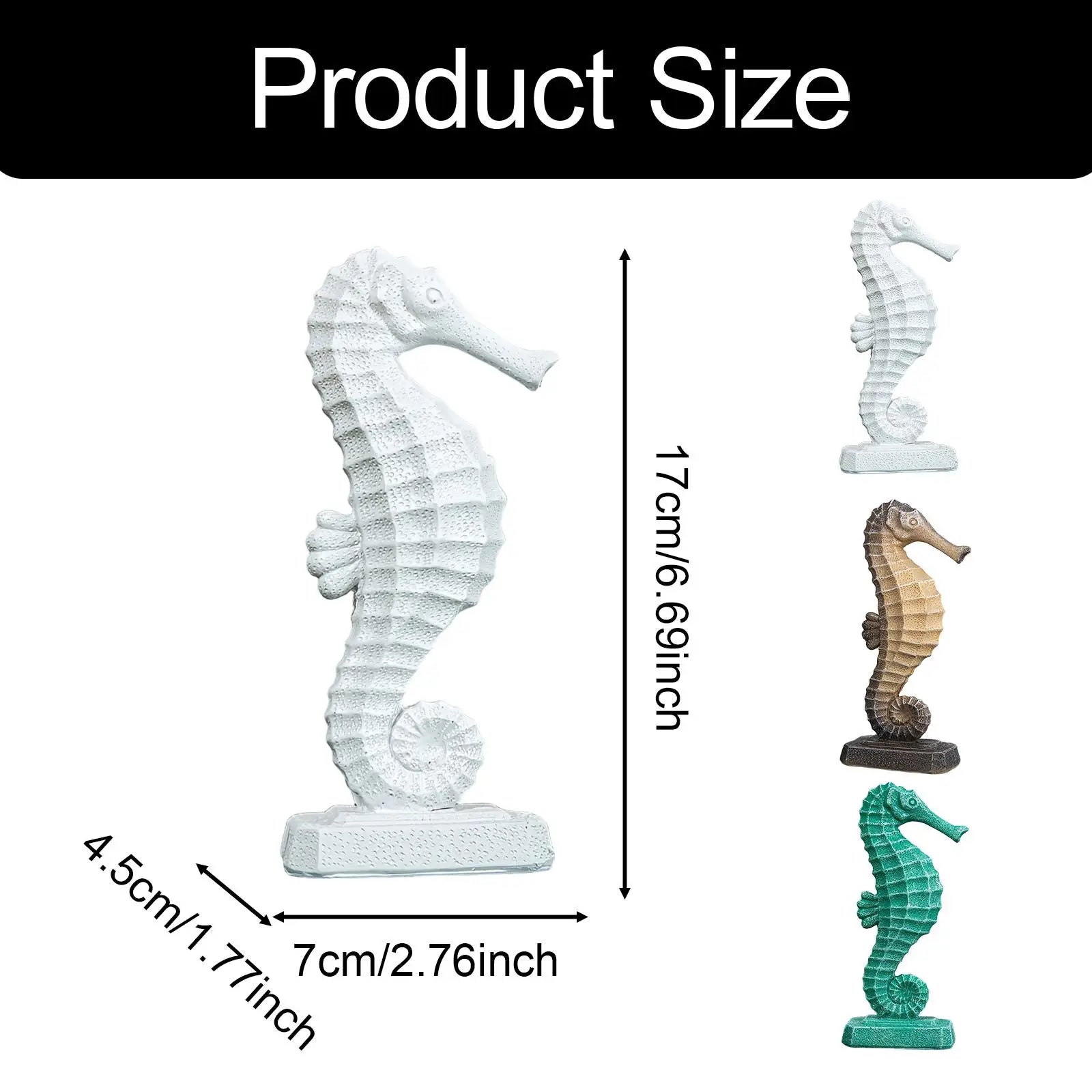 1Pc Seahorse Figurine Craft Figurine Home Art Modern Gift Collection Detailed Sea Horse Statue Ocean Sculpture Seahorse Ornament Zpaxo