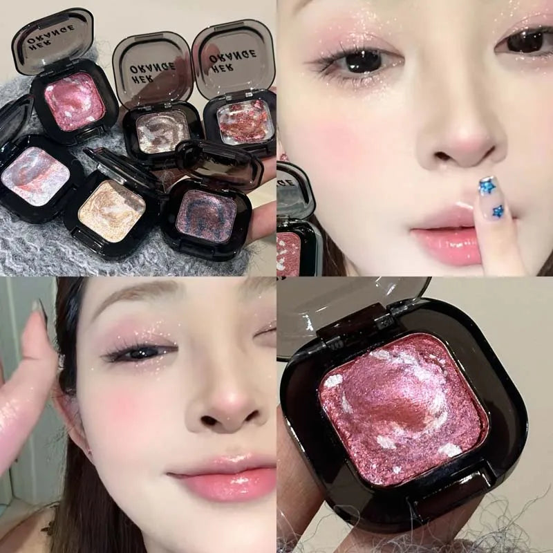 Monochrome Eyeshadow Palette Long-lasting Glow Highlighter Powder
