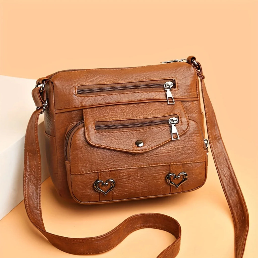 Women's Retro Anti-Theft Crossbody Bag – Faux Leather Shoulder Crossbody Shoulder Bag Zpaxo 1pcs brown