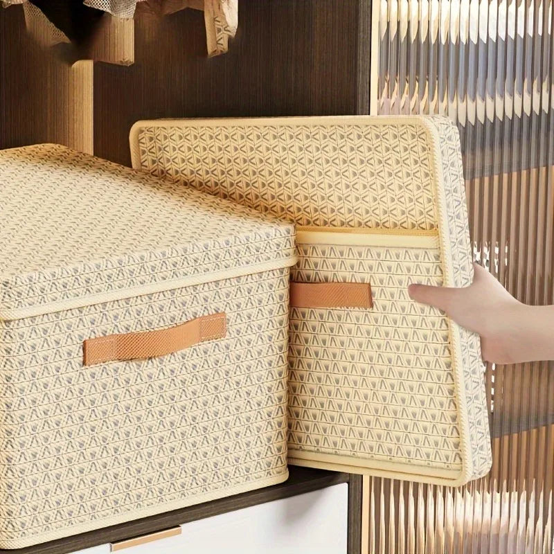 Foldable Canvas Storage Box Rectangular Organizer Home Kitchen Closet