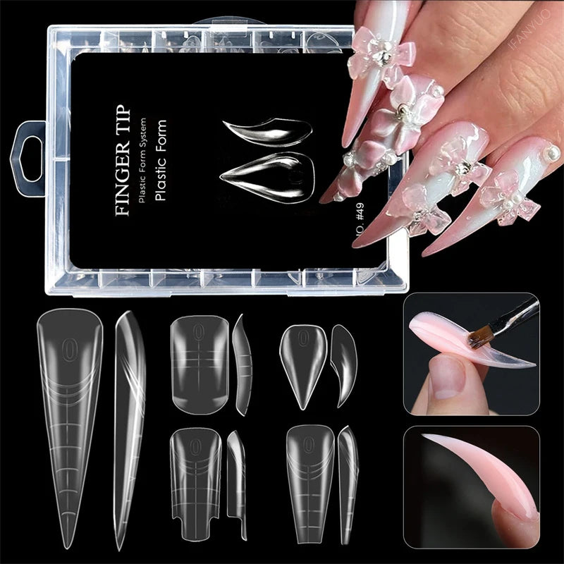 70/140/150pcs Eagle's Talon False Nail Tips Short Curved Stiletto Clear Soft Fake Nails Extension for DIY Nail Salon Manicure Zpaxo