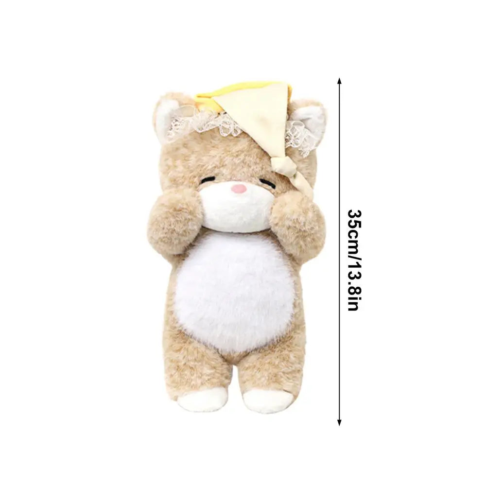 Cat Plush 13.8 Inch Soft Cute Sleepy Toy Cat For Kids Living Room Bedroom Sofa Bed Chair Bedside Desk Home Car Decoration Kids Zpaxo Yellow China Mainland
