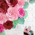 3D Paper Flower Wall Decor Wine Red Stylish Party Wedding Birthday