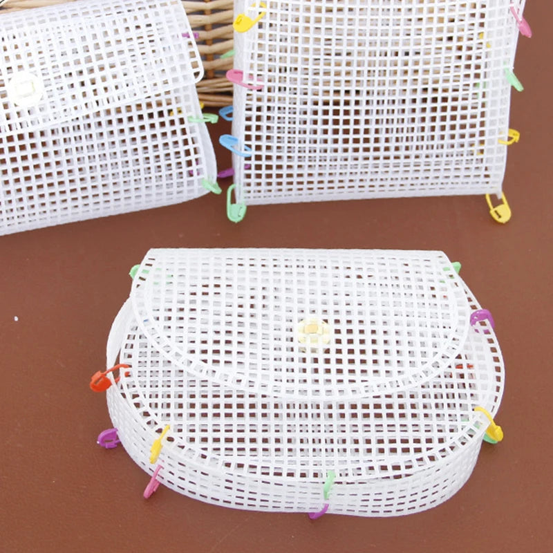 DIY Knitting Crochet Handbags Mesh Plastic Canvas Shoulder Bags