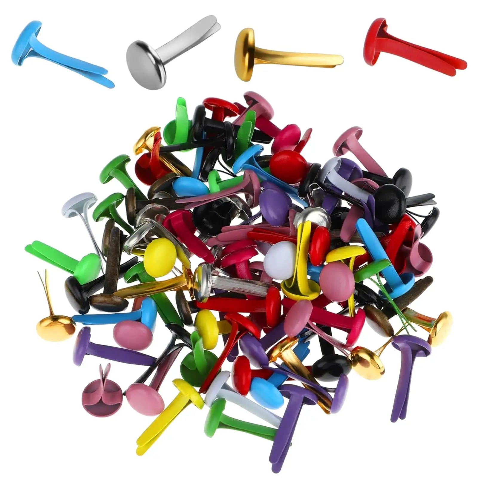 200 Pieces Mini Metal Brads Lightweight Split Pins Paper Fasteners Brads for Office School Scrapbook Arts Crafts DIY Project Zpaxo