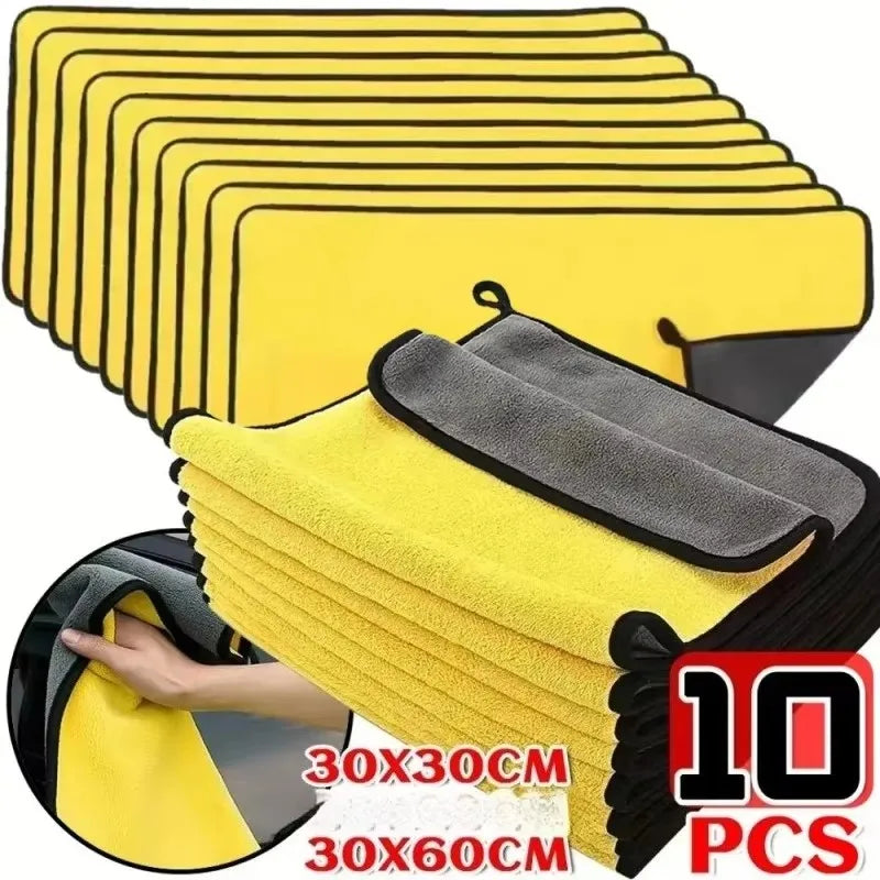 Microfiber Car Wash Towels – Thick Double Layer Cleaning Cloths