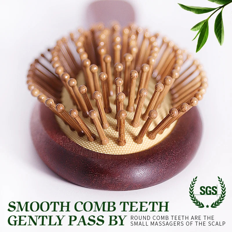 BOOMSLIFE Personalized Massage Scalp Hair Brush Wide Tooth Oak Wood Comb for Hair Women Custom Wood Needle Styling Hairbrush Zpaxo