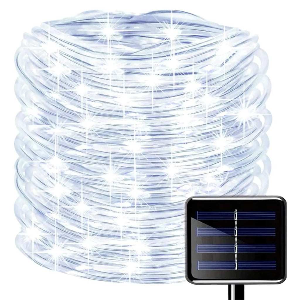 Solar LED Strings Lamp Waterproof Outdoor 300 Lights 8 Mode Garden Zpaxo WHITE 12M 100LEDs