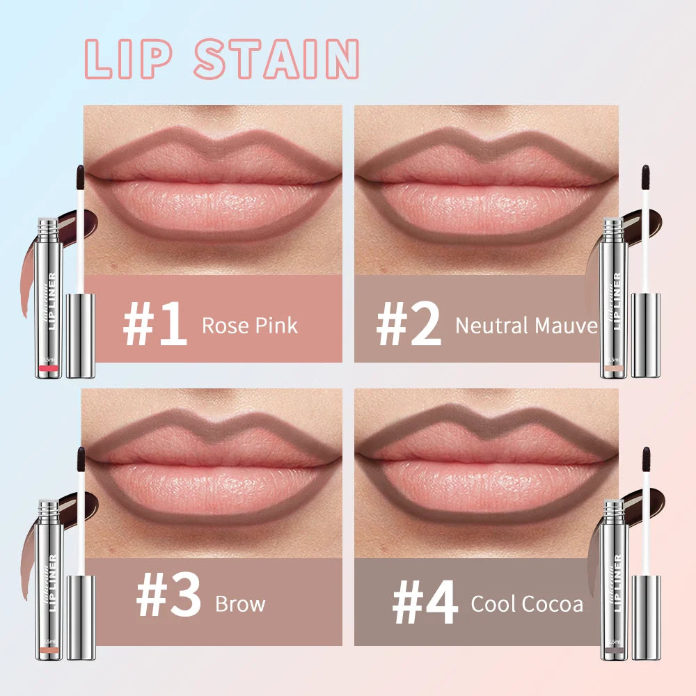 Waterproof Lip Liner Peel Off Tattoo Lipgloss Waterproof Long Lasting Matte Lip Tint Brown Contour Tear-off Lips Stain Cosmetic Zpaxo