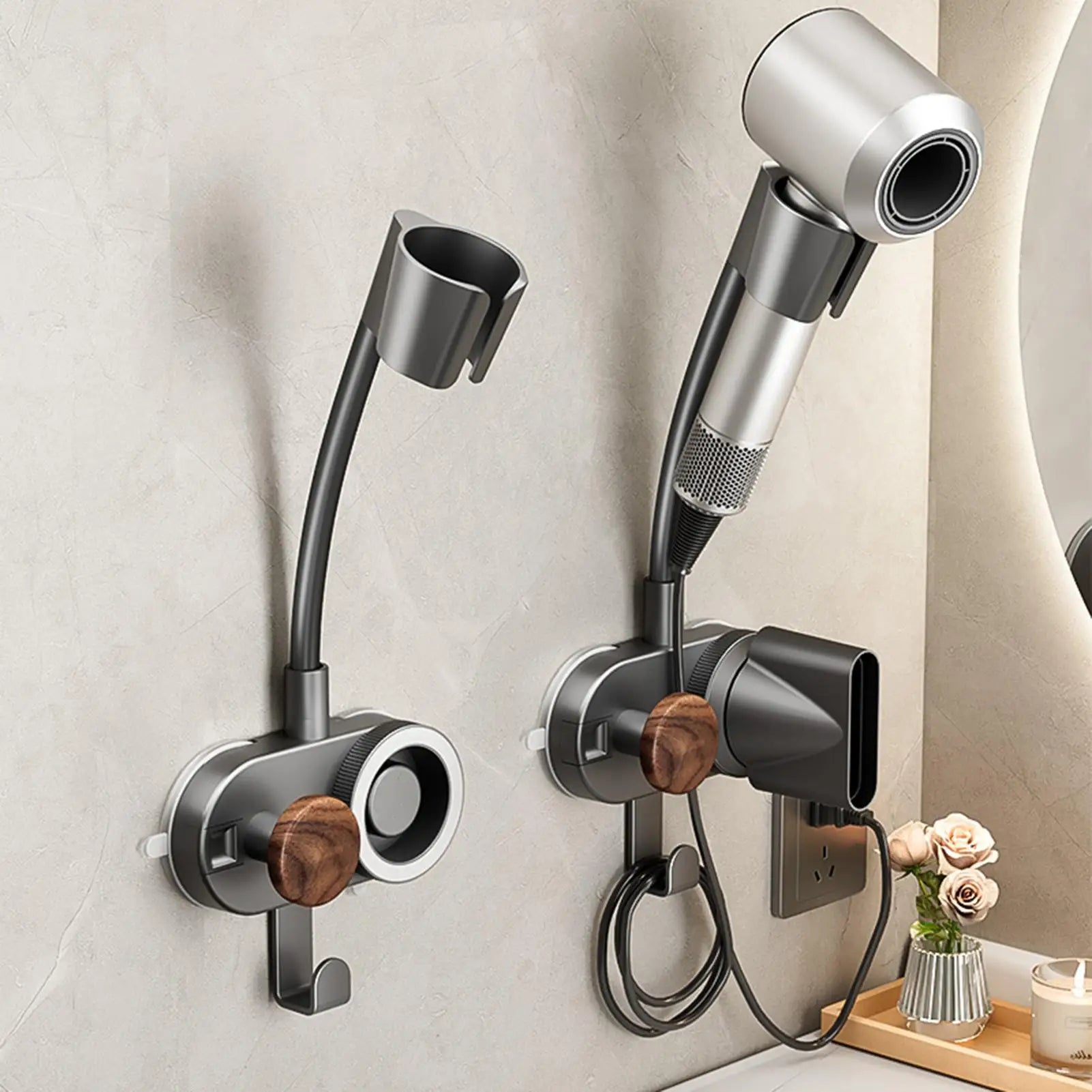 Hairdryer Holder Hands 360 Adjustable Flexible Gooseneck Blow Dryer