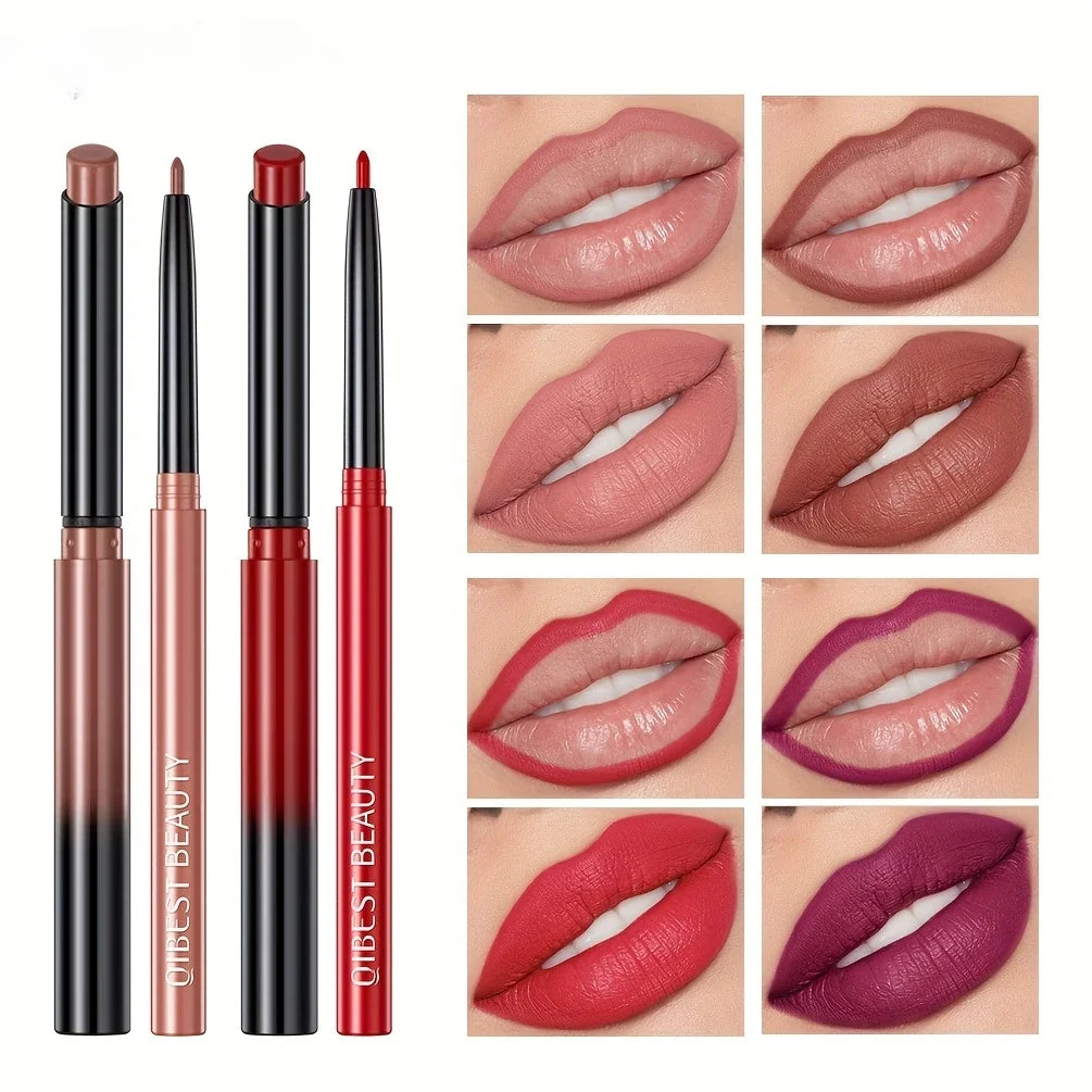 1+1 Matte Lip Set Matte Lipstick&Lip Liner Color Rendering Long Lasting Waterproof Valentine's Day Gifts Contain Plant Squalene Zpaxo