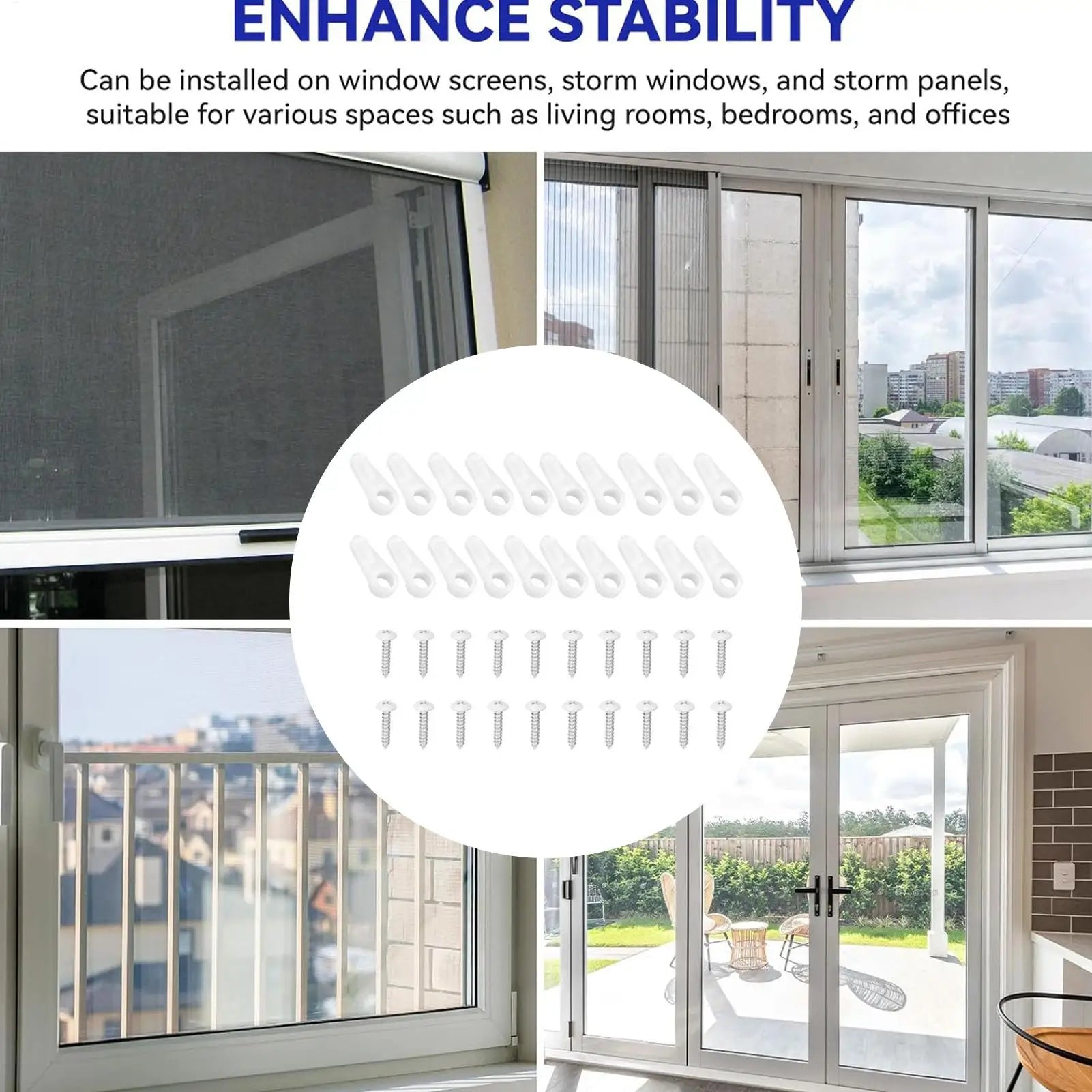 Window Screen Clips Screws Storm Windproof Hold Fastener Hardware
