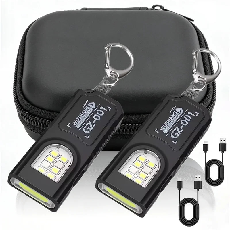 Mini COB LED Keychain Flashlight – Rechargeable 5-Mode Pocket Light Keychain Flashlight Zpaxo