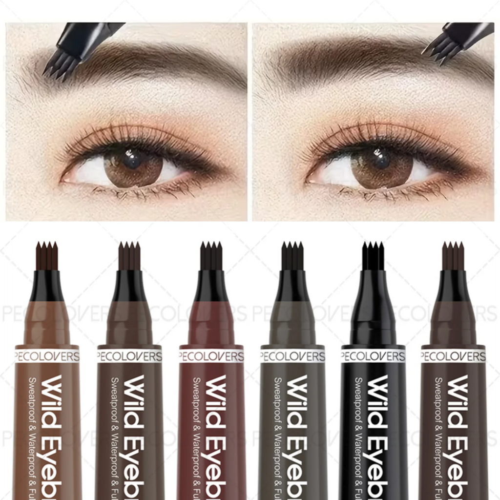 1PC Four-Pronged Water-Based Eyebrow Pen - Natural Wild Brow Look, Smooth Application, All Skin Types Zpaxo