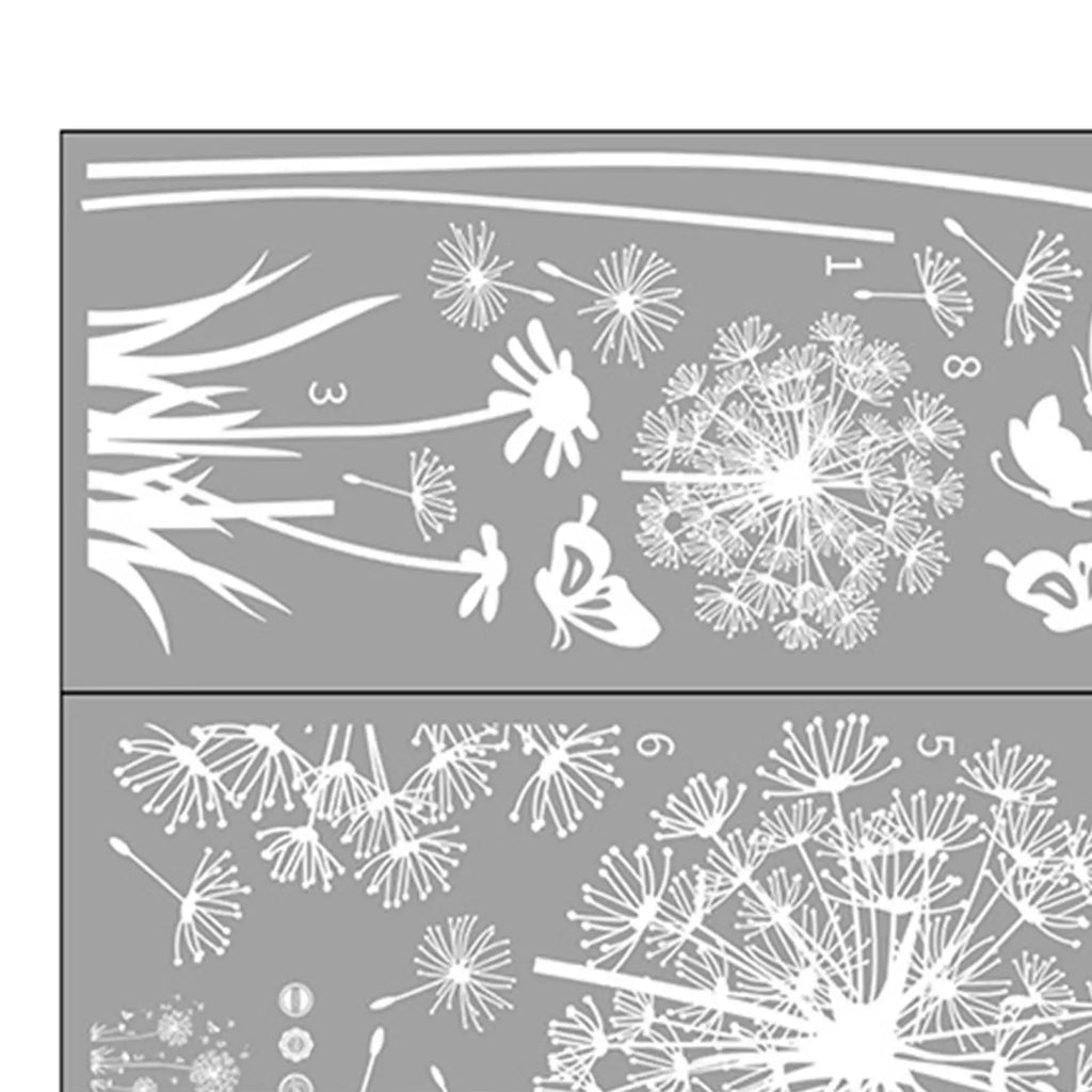 DIY White Dandelion Wall Sticker Decals Waterproof Decorative Peel and Paste Butterflies Flying for Sofa Backdrop Accessory Zpaxo
