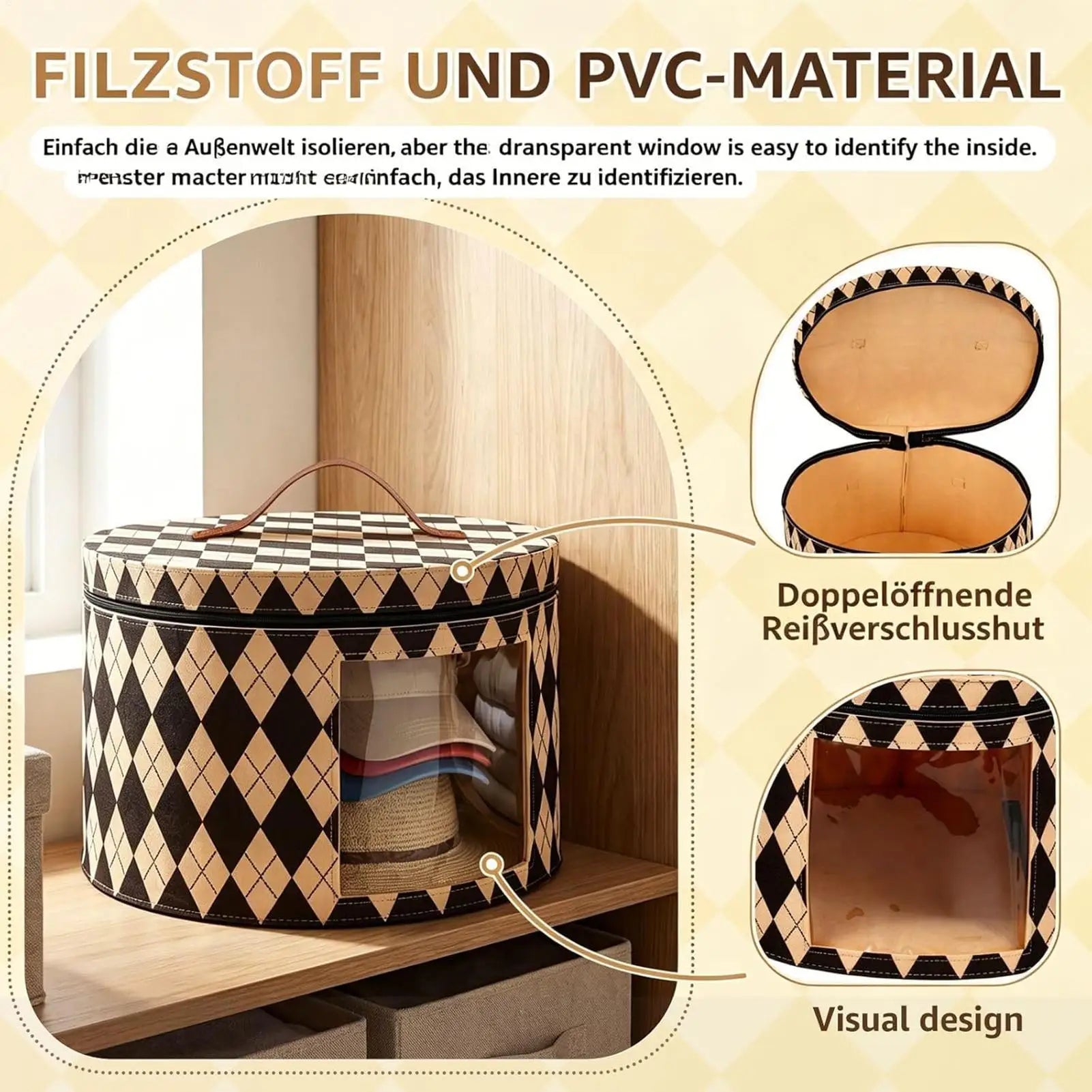 Hat Storage Foldable Multipurpose Carry Bag Cowboy Bucket Toy Scarf