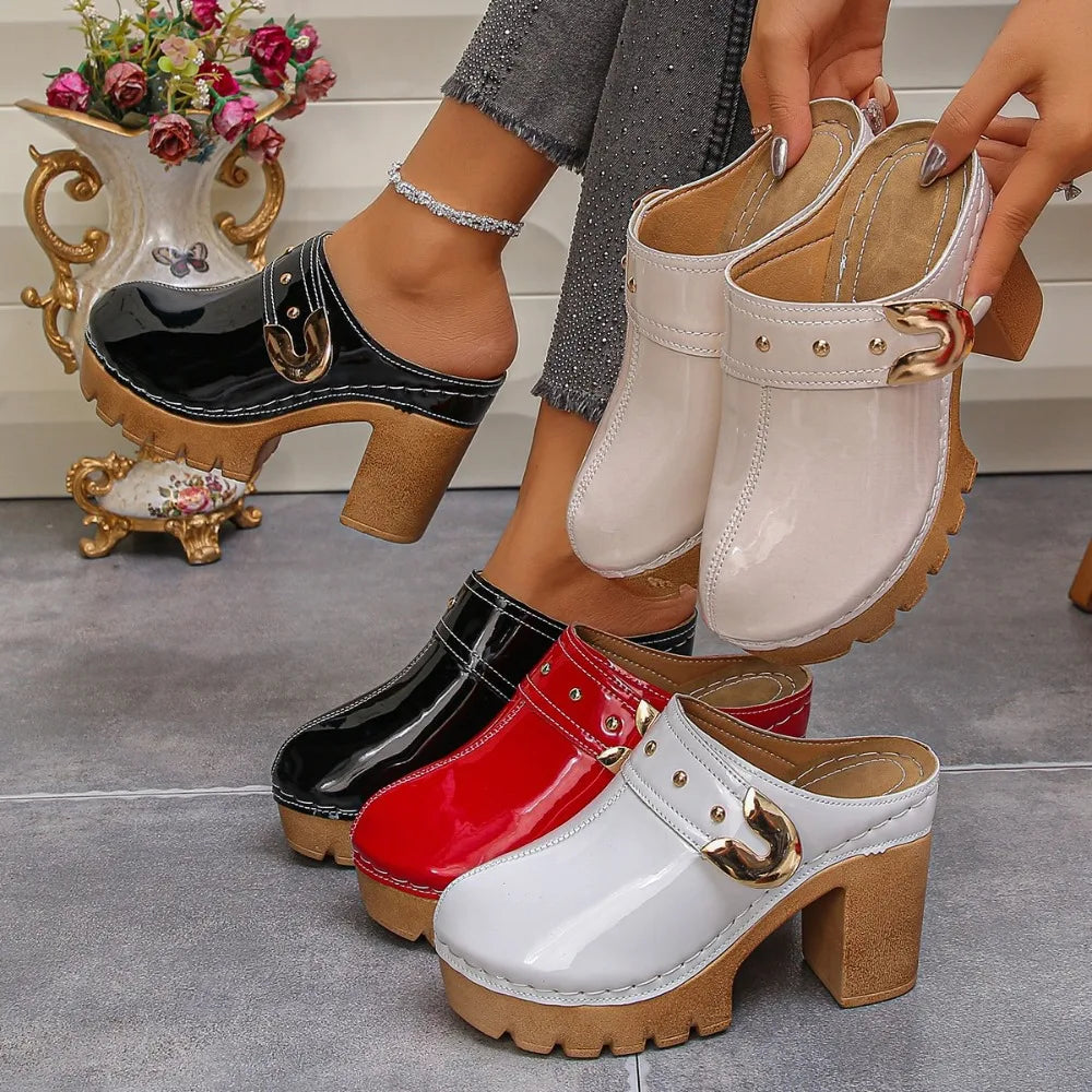 Women's Heels Slippers Height Increase Lady Summer Retro Sandals