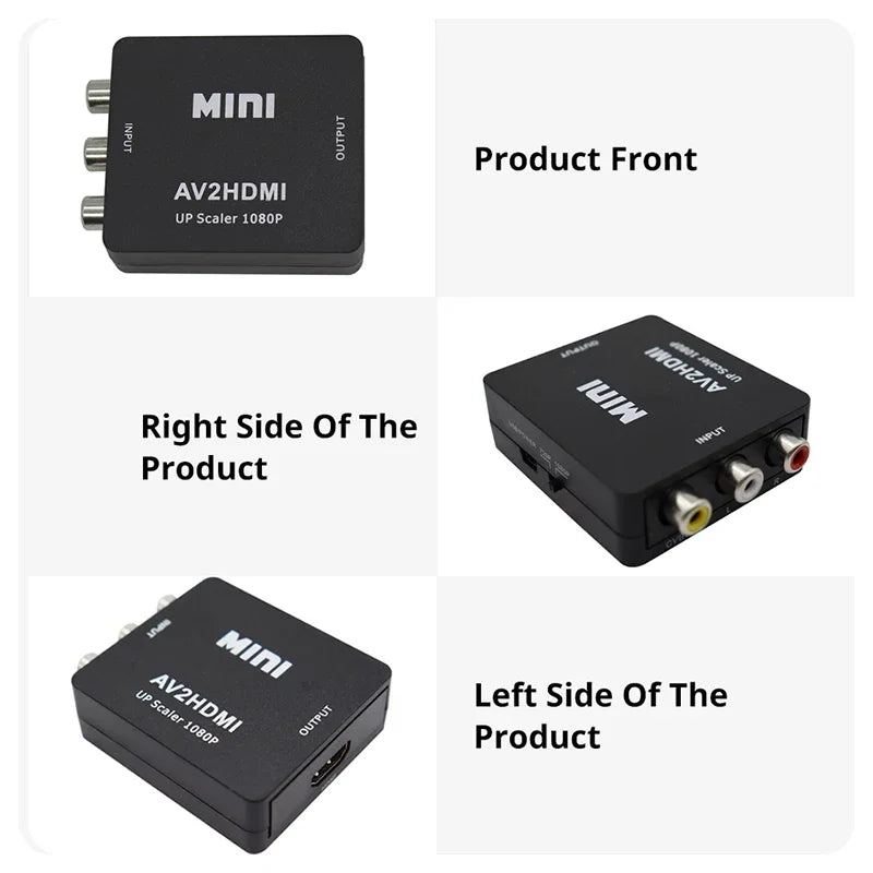 HDMI AV RCA Adapter Converter MINI Box CVSB LR Video Composite Scaler Zpaxo