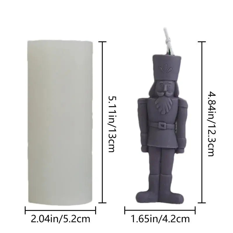 DIY Nutcracker Soldier Candle Silicone Mold Aromatic Soap Making