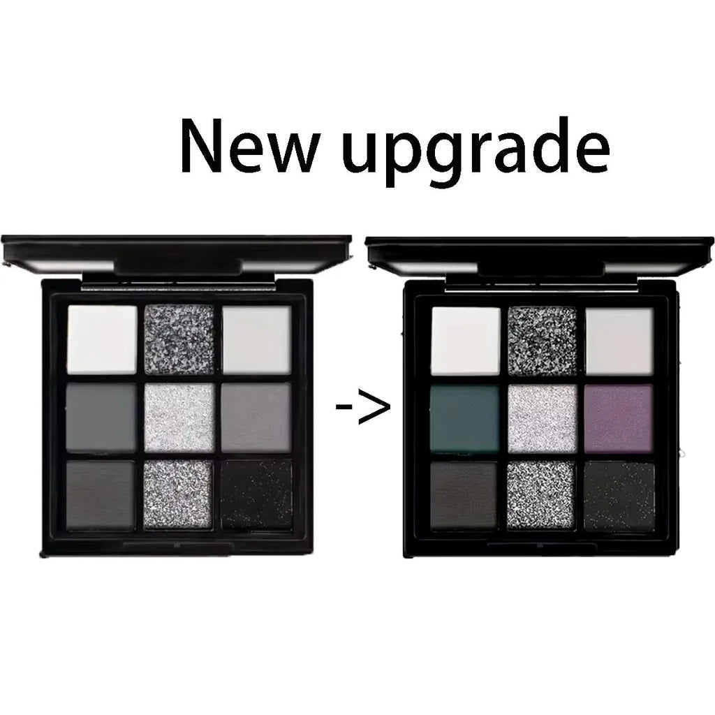 Nine-color eyeshadow palette Makeup Brush, gray-pink smoky makeup, matte pearlescent silkworm brightening makeup Zpaxo