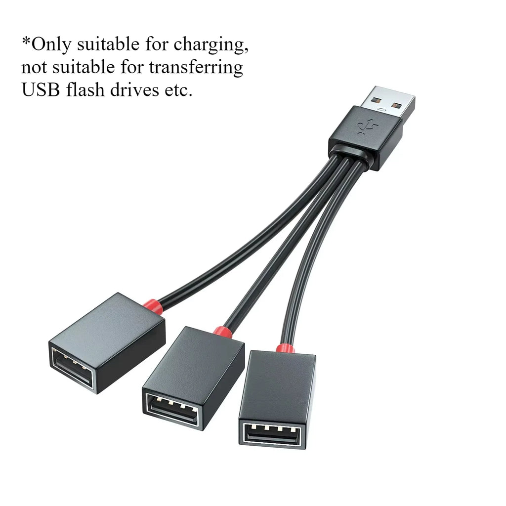 1 In 2 Out USB HUB Car USB Splitter Cable USB Multi-functional Adapter USB Charging Cable Adapter For Laptop Tablet Smart Phone Zpaxo 1 to 3