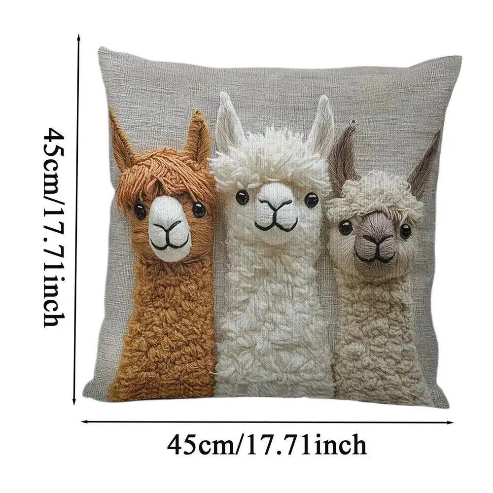 Cute Alpaca Pillow Cover – Soft Cushion Cover for Sofa & Home Decorative Pillow Cover Zpaxo Pillow Covers 1PC