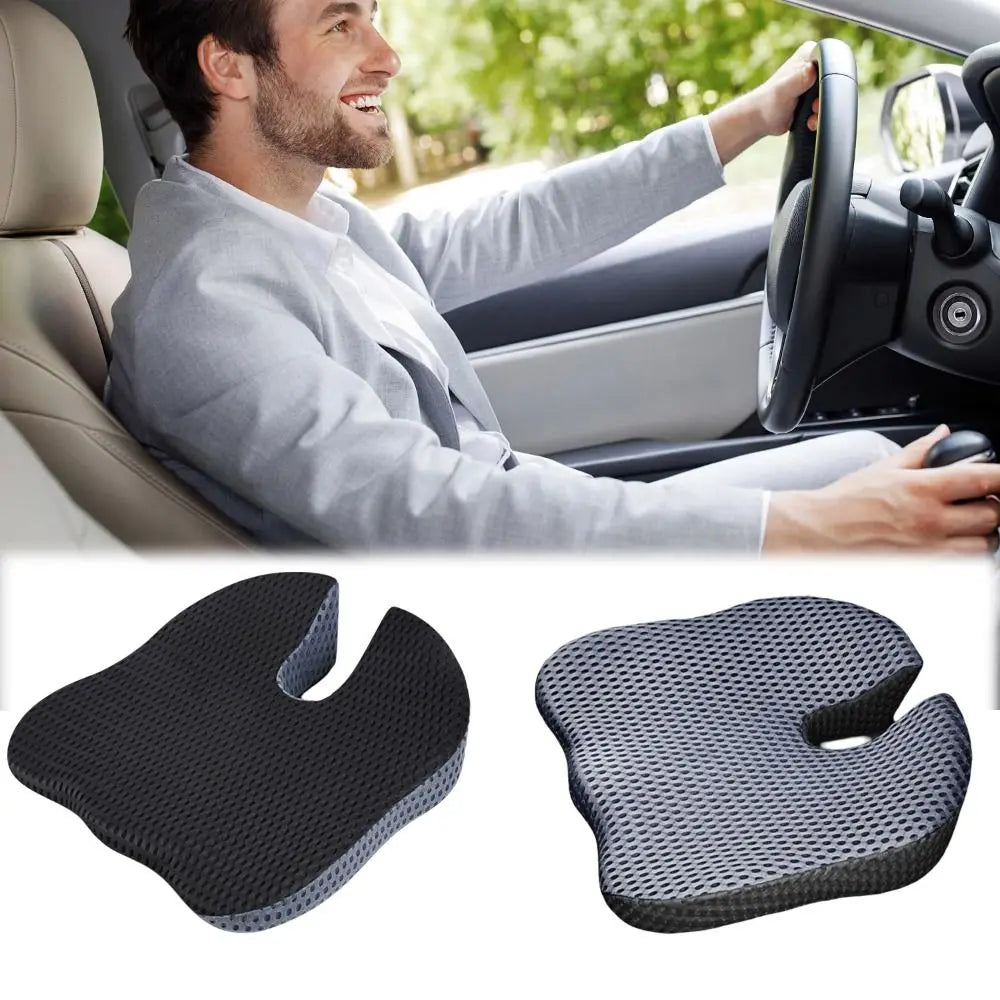 4D Mesh Car Wedge Seat Cushion Pressure Adjustable Straps Breathable Zpaxo