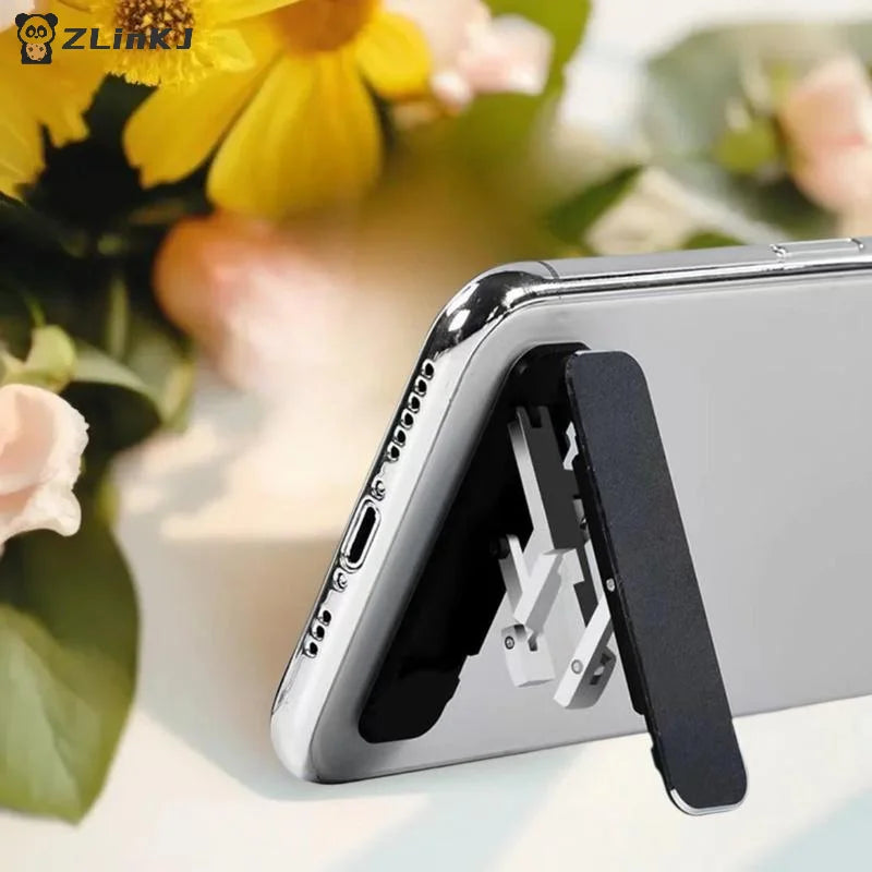 ▶1/3PCS Mini Invisible Foldable Mobile Phone Stand Aluminum Alloy Desktop Mount Material Holder Adjustable Angle For Cellphone Zpaxo