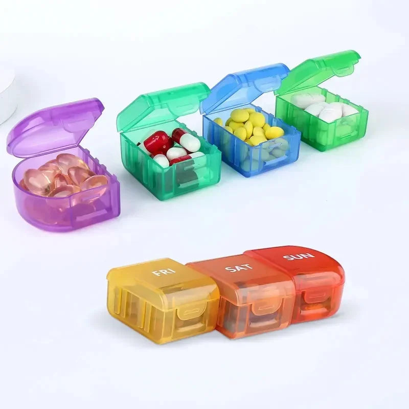 Container Pill Organizer Weekly Capsule Box 7 Days Separable Pillbox