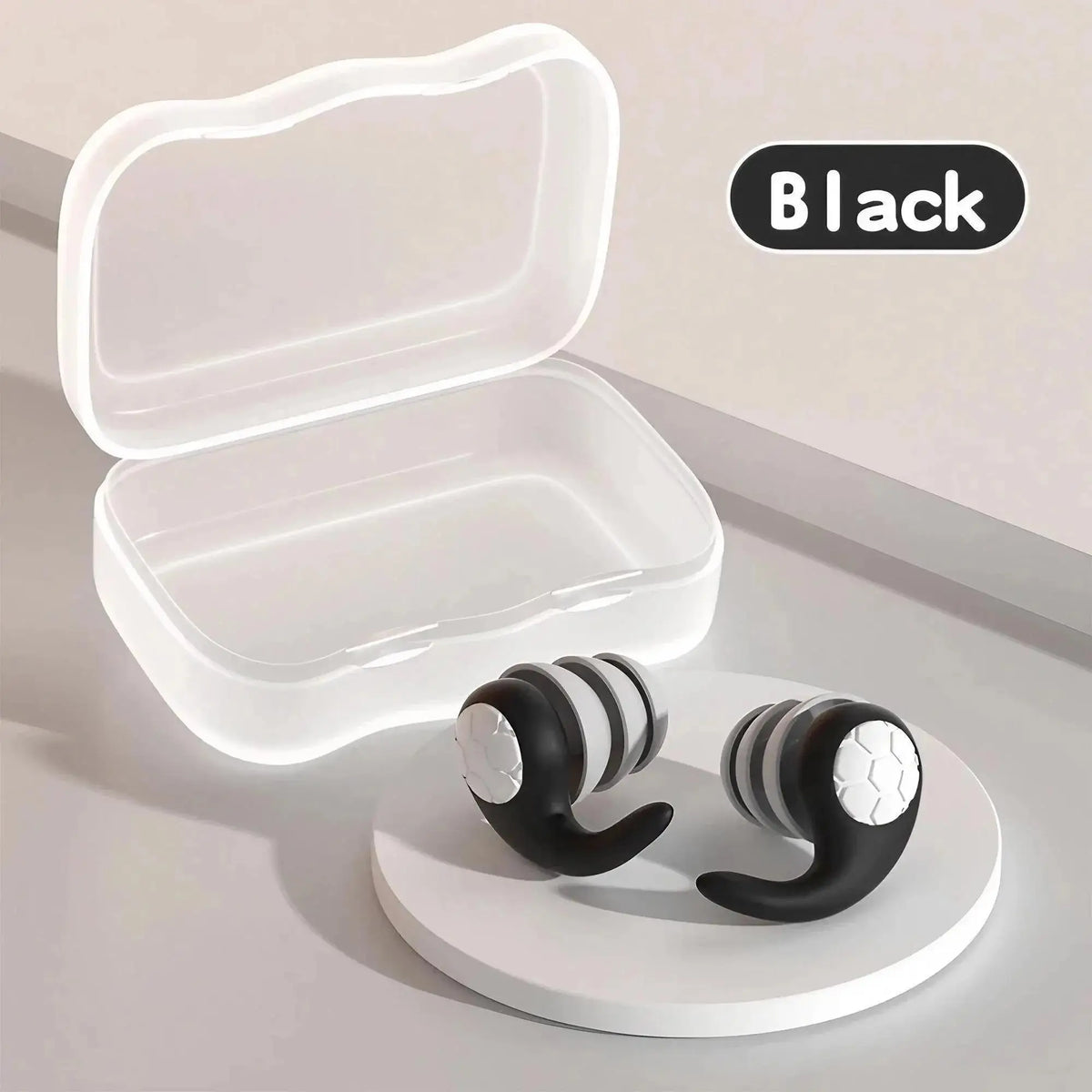 1Pair Sleep Noise Reduction Earplug Soft Silicone Ear Muffs Protection Travel Reusable Swimming Waterproof Nano Silica Ear Plugs Zpaxo Black