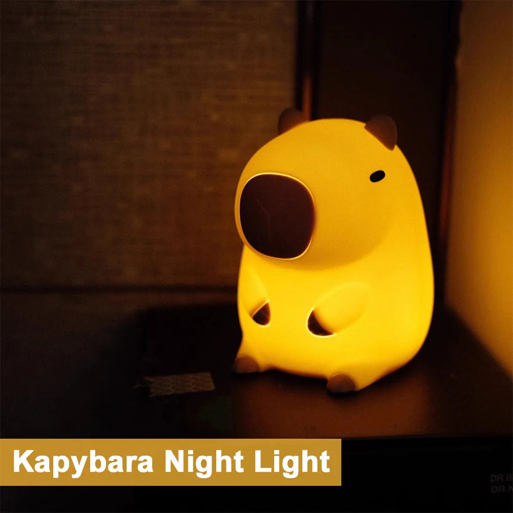 Capybara Night Light Cartoon Pat 2 Gear Silicone Sleeping USB